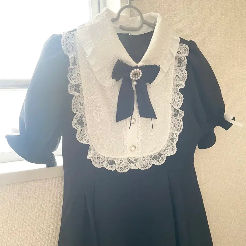 [BUNJANG] Logita Lace Collar Short Sleeve Dress / 로지타 레이스 카라 반팔 원피스 일브 양지뢰 양산형 지뢰계 섭컬 서브컬쳐