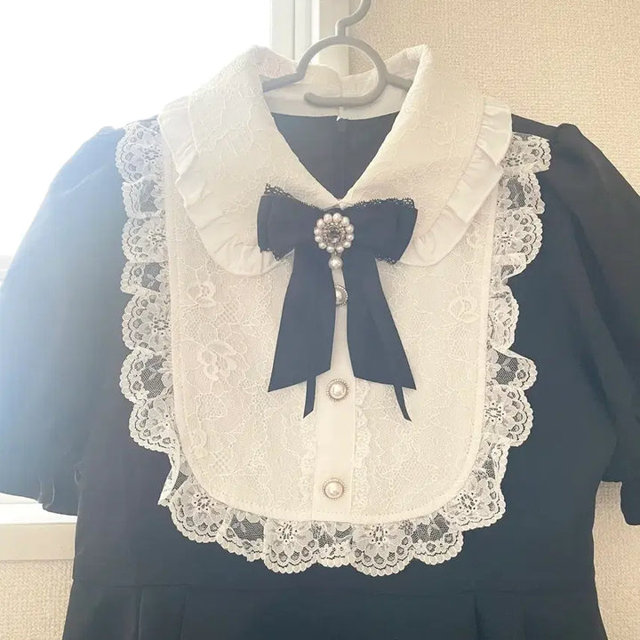[BUNJANG] Logita Lace Collar Short Sleeve Dress / 로지타 레이스 카라 반팔 원피스 일브 양지뢰 양산형 지뢰계 섭컬 서브컬쳐