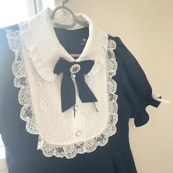 [BUNJANG] Logita Lace Collar Short Sleeve Dress / 로지타 레이스 카라 반팔 원피스 일브 양지뢰 양산형 지뢰계 섭컬 서브컬쳐