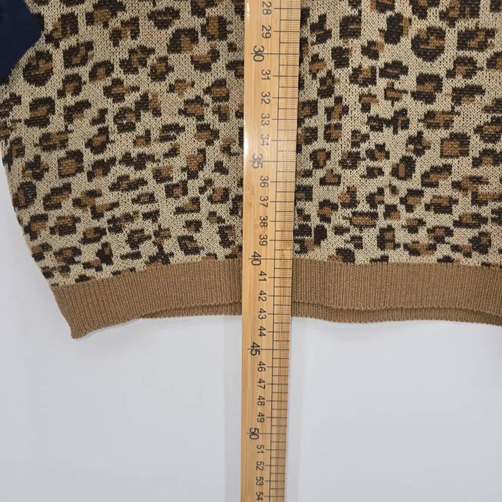 [BUNJANG] SCULPTOR Leopard Short Sleeve Knit Top / SCULPTOR 레오파드 반팔 니트티