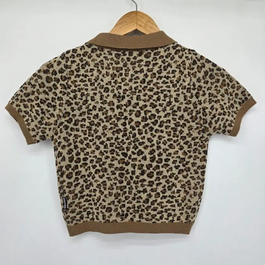 [BUNJANG] SCULPTOR Leopard Short Sleeve Knit Top / SCULPTOR 레오파드 반팔 니트티