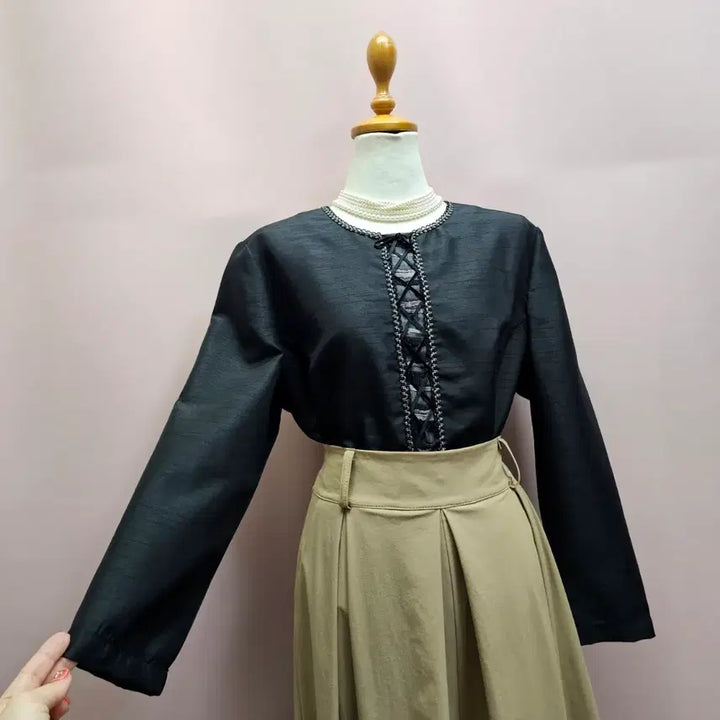 [BUNJANG] Jeon Sang Jin Black Blouse / 디자이너 전상진 블랙 블라우스