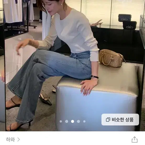 [SOLD OUT] 새상품)하와 블루아워 부츠컷데님(애쉬블루,롱s)