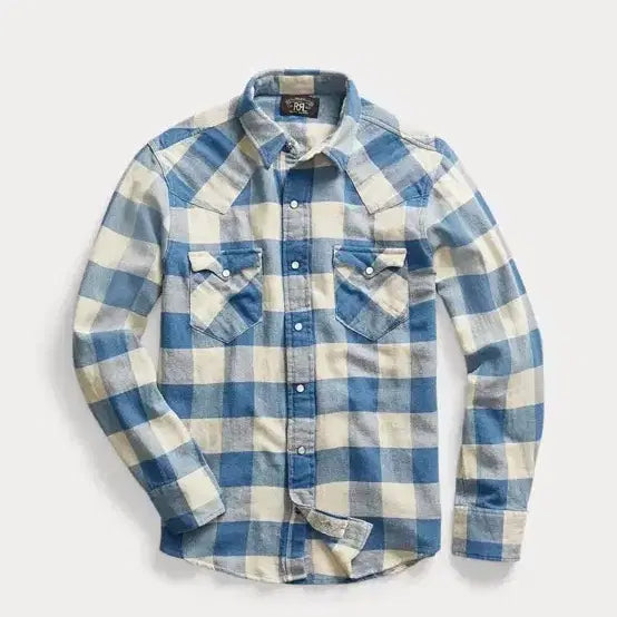 [BUNJANG] RRL Plaid Twill Western Shirt / RRL 더블알엘 플래드 트윌 웨스턴 셔츠 (새상품)