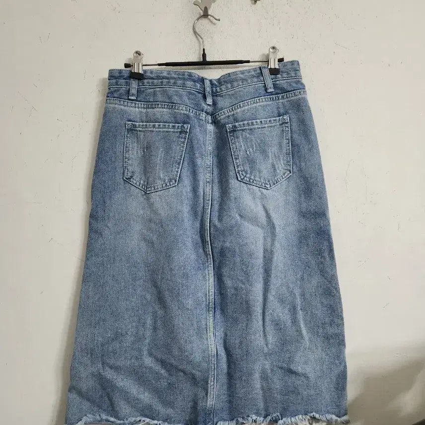 [BUNJANG] Denim Lace Cut Skirt / 데님 레이스 컷팅 스커트 청치마