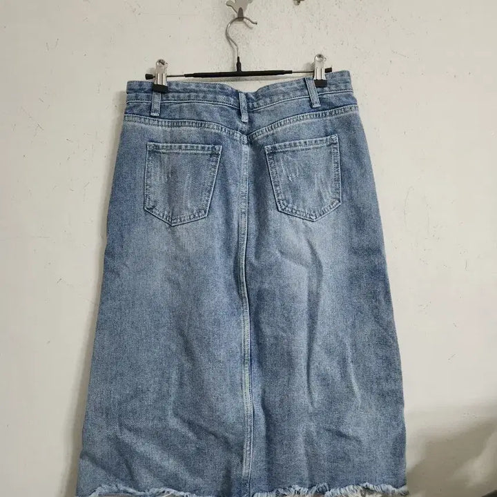 [BUNJANG] Denim Lace Cut Skirt / 데님 레이스 컷팅 스커트 청치마