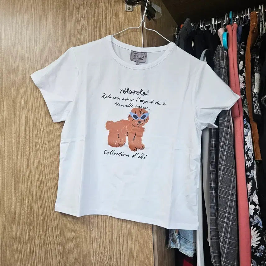 [SOLD OUT] M 새제품 로라로라 강아지 프린팅 반팔 티셔츠