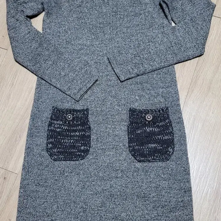 [BUNJANG] Chanel Knit Dress Gray EU36 / 정품, 샤넬 케시미어 스웨터 원피스 그레이 EU36