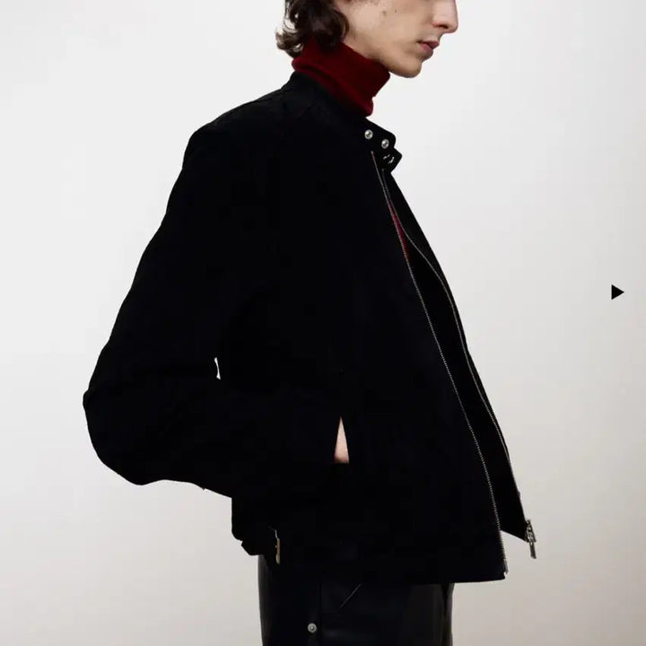 [SOLD OUT] 토니웩 25FW 스웨이드 레이서 자켓 블랙 L