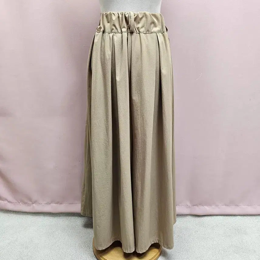 [SOLD OUT] 바스락 스판 베이지 핀턱 와이드 팬츠