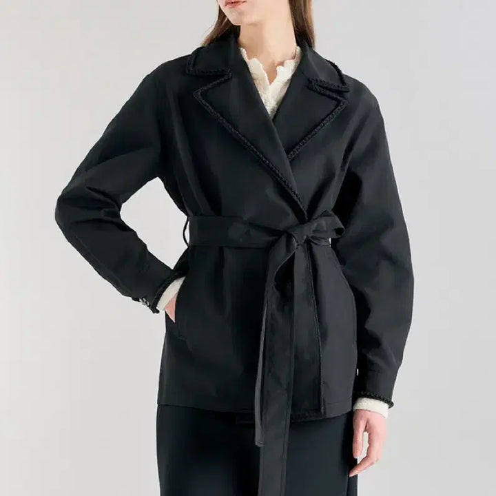 [SOLD OUT] 새상품)랑방 LANVIN COLLECTION 트리밍 벨티드 오픈 자켓