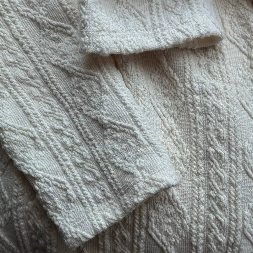 [BUNJANG] Alte Cable Jersey Tee Cream / 알테 케이블 져지 티 크림색 alte cable jersy tee