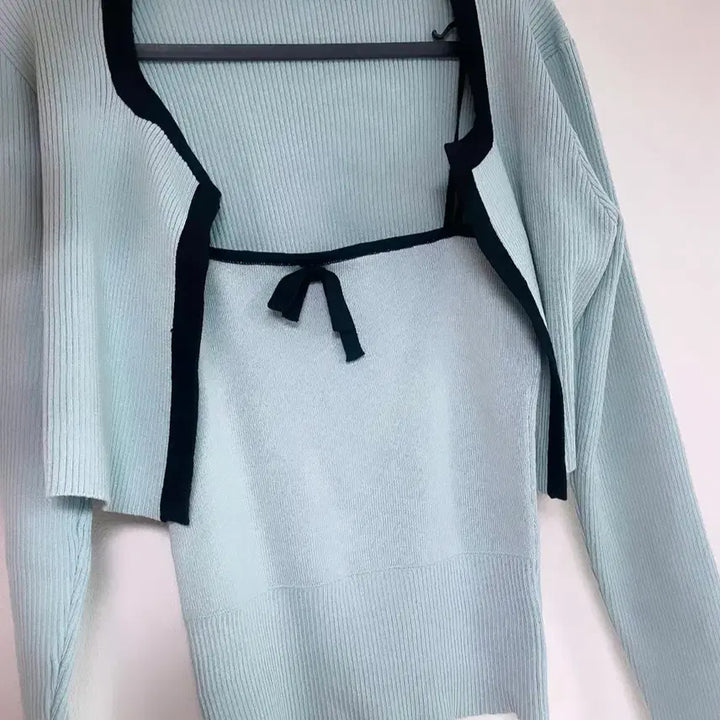 [BUNJANG] Avely Mint Cardigan and Tank Top Set / 민트 나시 가디건 셋업 에이블리 나시