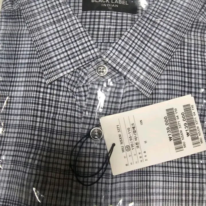 [BUNJANG] INDIAN Cotton 100% Checkered Short Sleeve Shirt / INDIAN110 새제품택부착 미개봉 코튼100프로 반팔셔츠 2XL