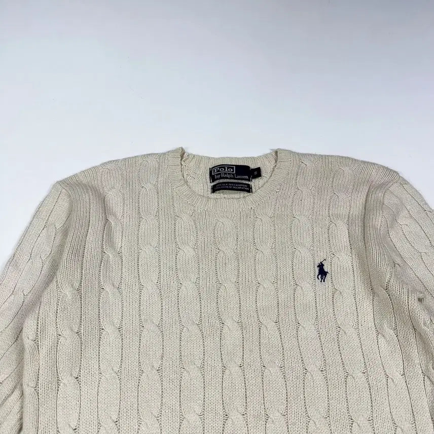 [SOLD OUT] (S) 폴로 랄프로렌 미니멀 빈티지 케이블 니트 아이보리