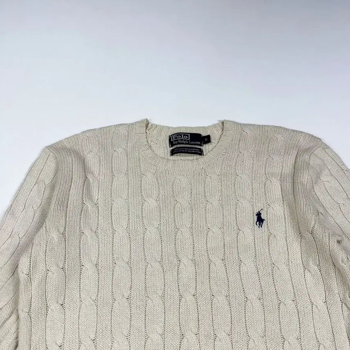 [SOLD OUT] (S) 폴로 랄프로렌 미니멀 빈티지 케이블 니트 아이보리