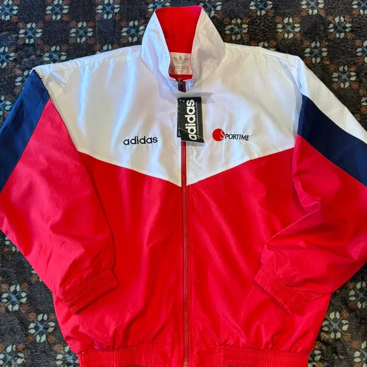 [BUNJANG] Adidas Sportime Track Jacket / 아디다스 SPORTIME 바람막이 화이트/레드