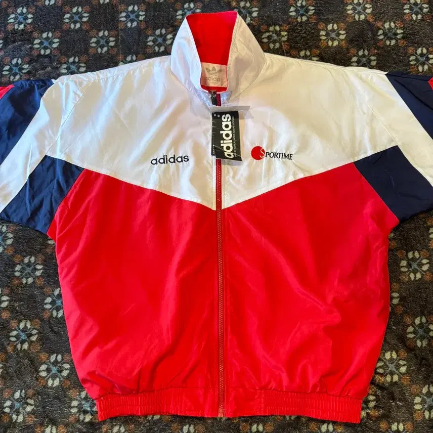 [BUNJANG] Adidas Sportime Track Jacket / 아디다스 SPORTIME 바람막이 화이트/레드