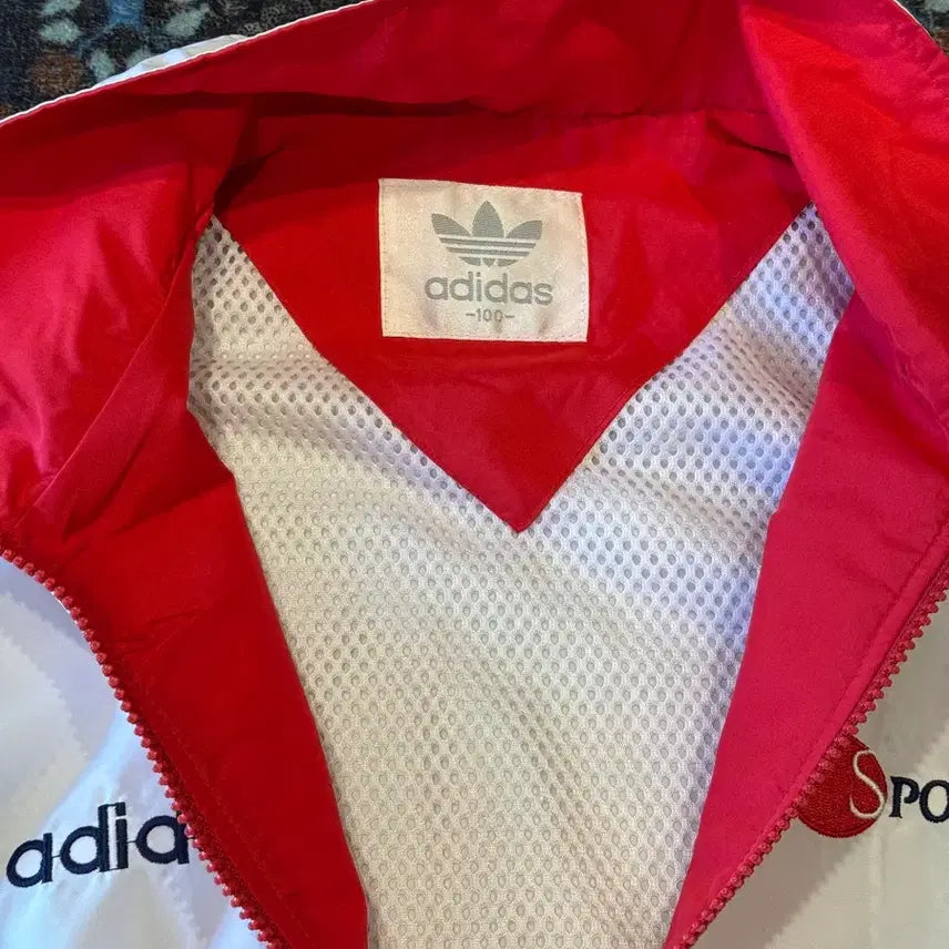 [BUNJANG] Adidas Sportime Track Jacket / 아디다스 SPORTIME 바람막이 화이트/레드