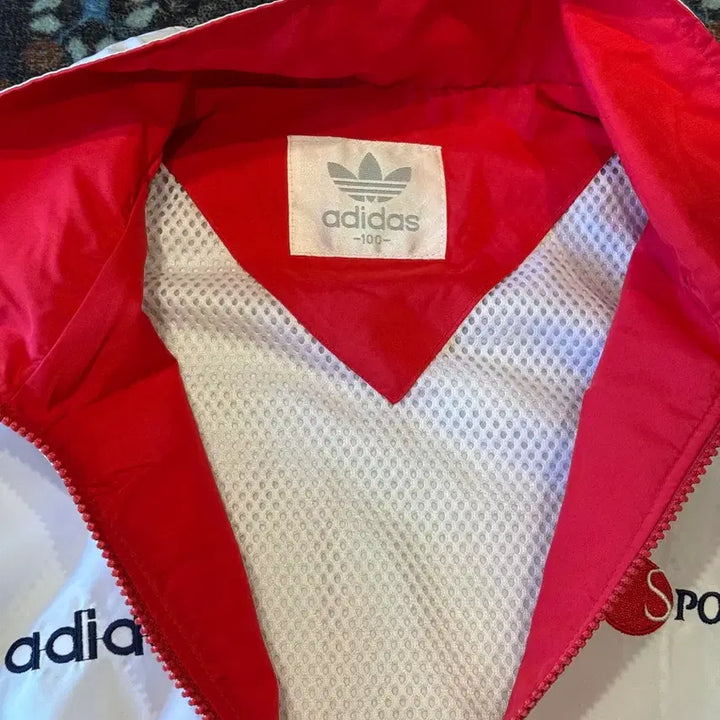 [BUNJANG] Adidas Sportime Track Jacket / 아디다스 SPORTIME 바람막이 화이트/레드