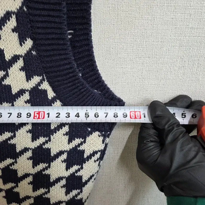 [BUNJANG] JJ1072 Houndstooth V-Neck Knit Vest / 여성 하운드투스 V넥 니트 조끼 F JJ1072