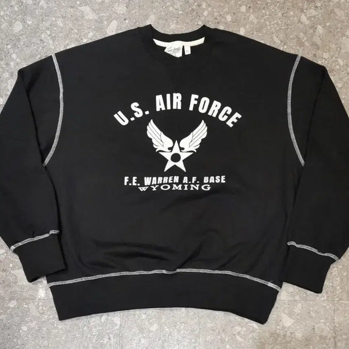 [BUNJANG] Uniform Bridge Airforce Heavy Sweatshirt (Black, XL) / 유니폼브릿지 에어포스 헤비 스웻셔츠 블랙 (XL)
