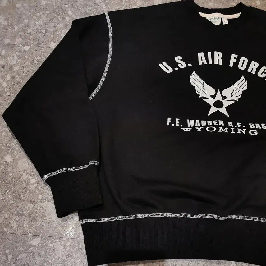 [BUNJANG] Uniform Bridge Airforce Heavy Sweatshirt (Black, XL) / 유니폼브릿지 에어포스 헤비 스웻셔츠 블랙 (XL)