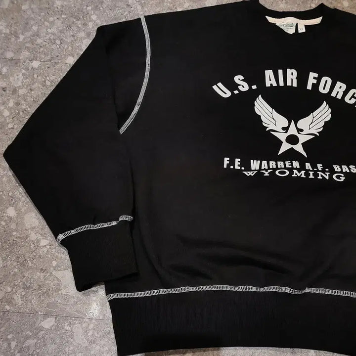 [BUNJANG] Uniform Bridge Airforce Heavy Sweatshirt (Black, XL) / 유니폼브릿지 에어포스 헤비 스웻셔츠 블랙 (XL)