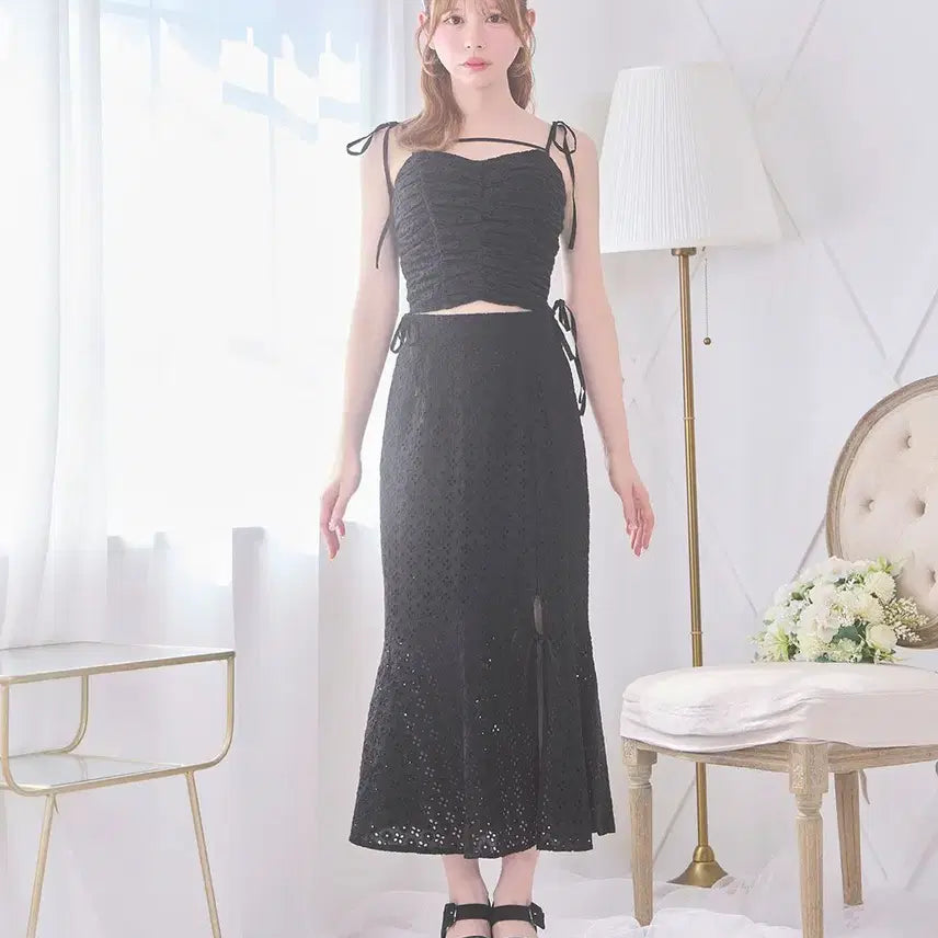 [BUNJANG] Michel Macaron Cotton Lace Set / 미셸마카롱 코튼 레이스 셋업