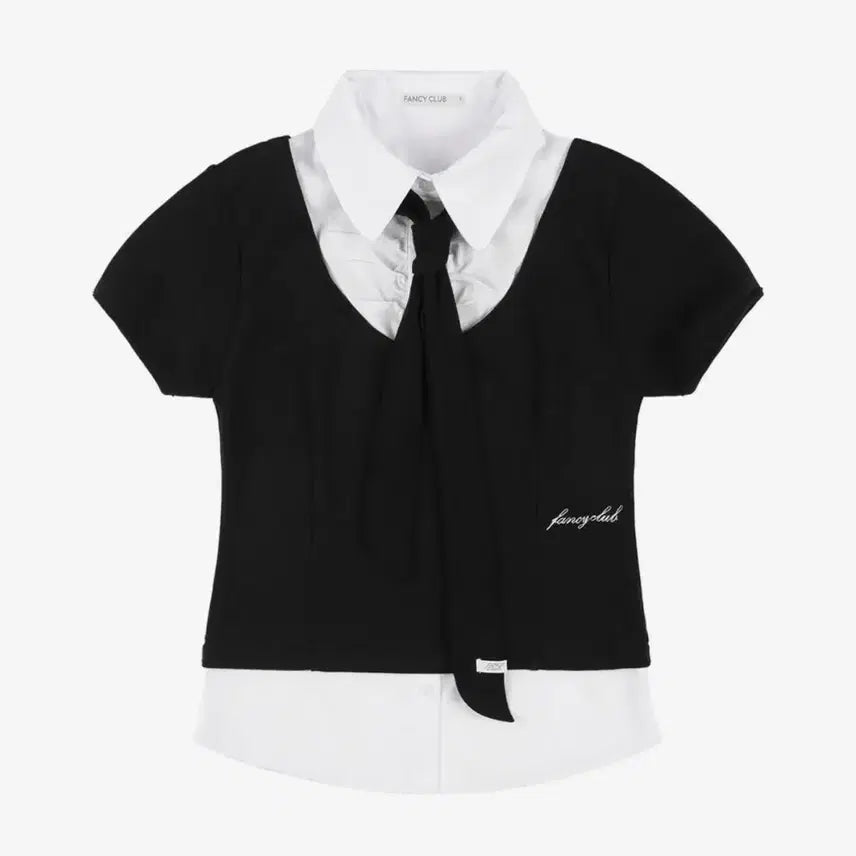[SOLD OUT] 팬시클럽 프레피 리본 타이 반팔셔츠 판매