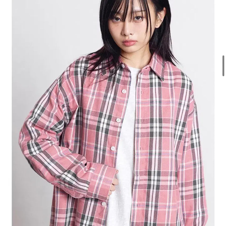 [BUNJANG] Filluminate Pink Check Blouse / 필루미네이트 체크셔츠 핑크셔츠 체크블라우스 셔츠 필루미네이트셔츠
