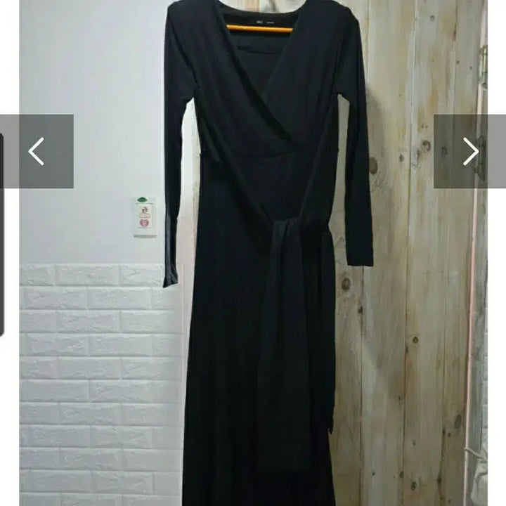 [BUNJANG] Black Wrap Long Dress / 랩드레스새상품
