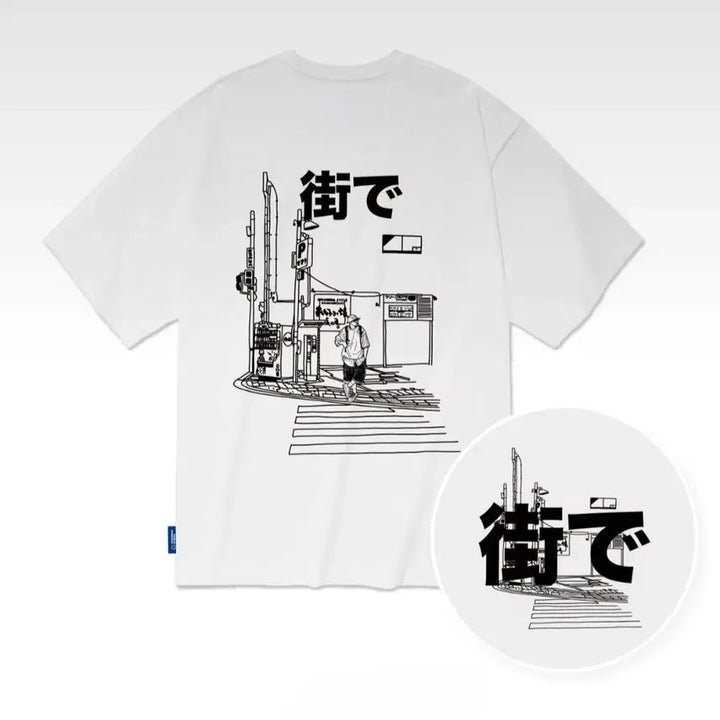 [BUNJANG] Japanese Street Print T-shirt / 일본거리반팔