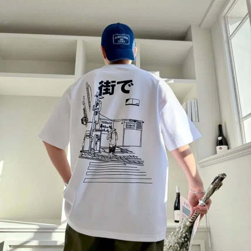 [BUNJANG] Japanese Street Print T-shirt / 일본거리반팔