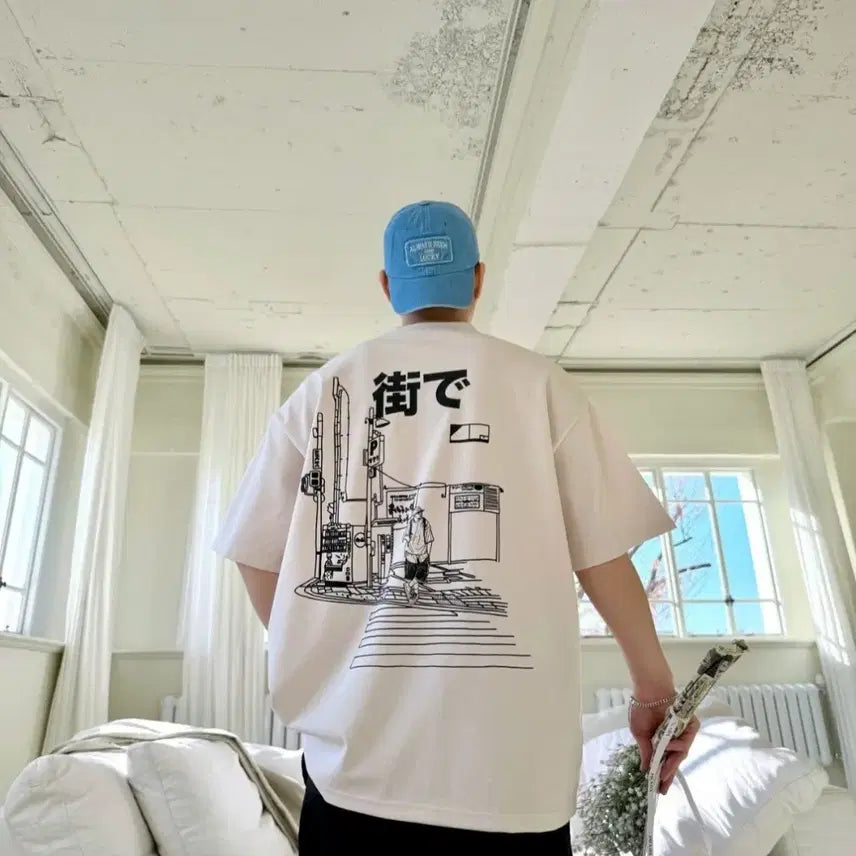 [BUNJANG] Japanese Street Print T-shirt / 일본거리반팔