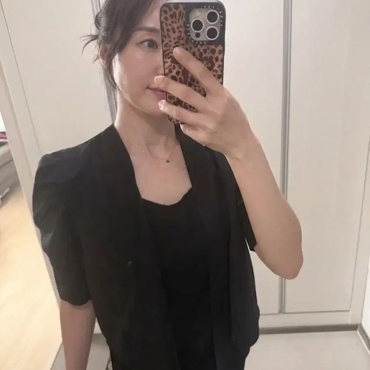 [BUNJANG] TIME Black Wrap Blouse / TIME 타임 블랙 랩 블라우스 반팔