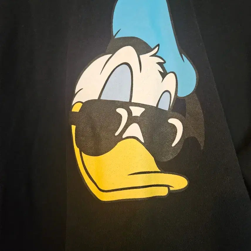 [BUNJANG] Disney Donald Duck Oversized Sweatshirt / 남여공용 디즈니 정품 오버핏 도날드덕 맨투맨 (블랙, F)