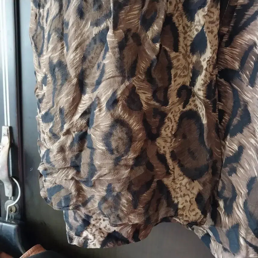 [BUNJANG] Leopard Print Long Dress Brown / 레오파드 견 원피스 브라운