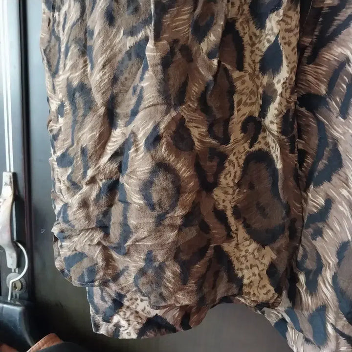 [BUNJANG] Leopard Print Long Dress Brown / 레오파드 견 원피스 브라운