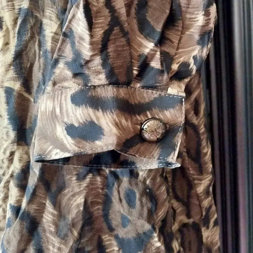 [BUNJANG] Leopard Print Long Dress Brown / 레오파드 견 원피스 브라운