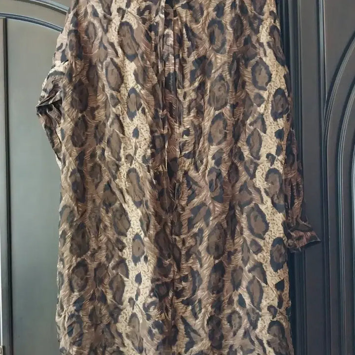 [BUNJANG] Leopard Print Long Dress Brown / 레오파드 견 원피스 브라운