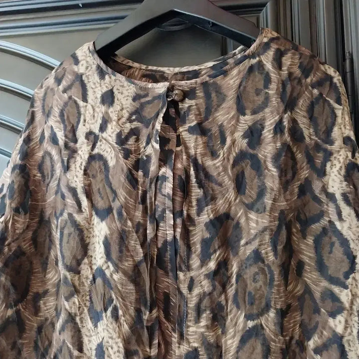 [BUNJANG] Leopard Print Long Dress Brown / 레오파드 견 원피스 브라운