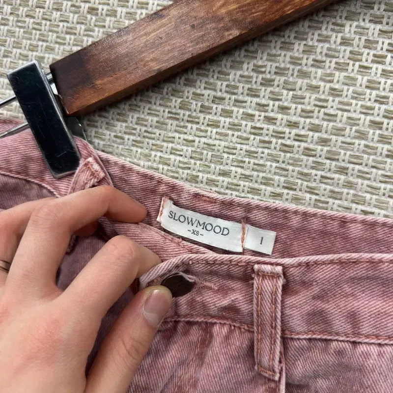 [SOLD OUT] 빈티지 와이드핏 핑크 청바지 XS M16153