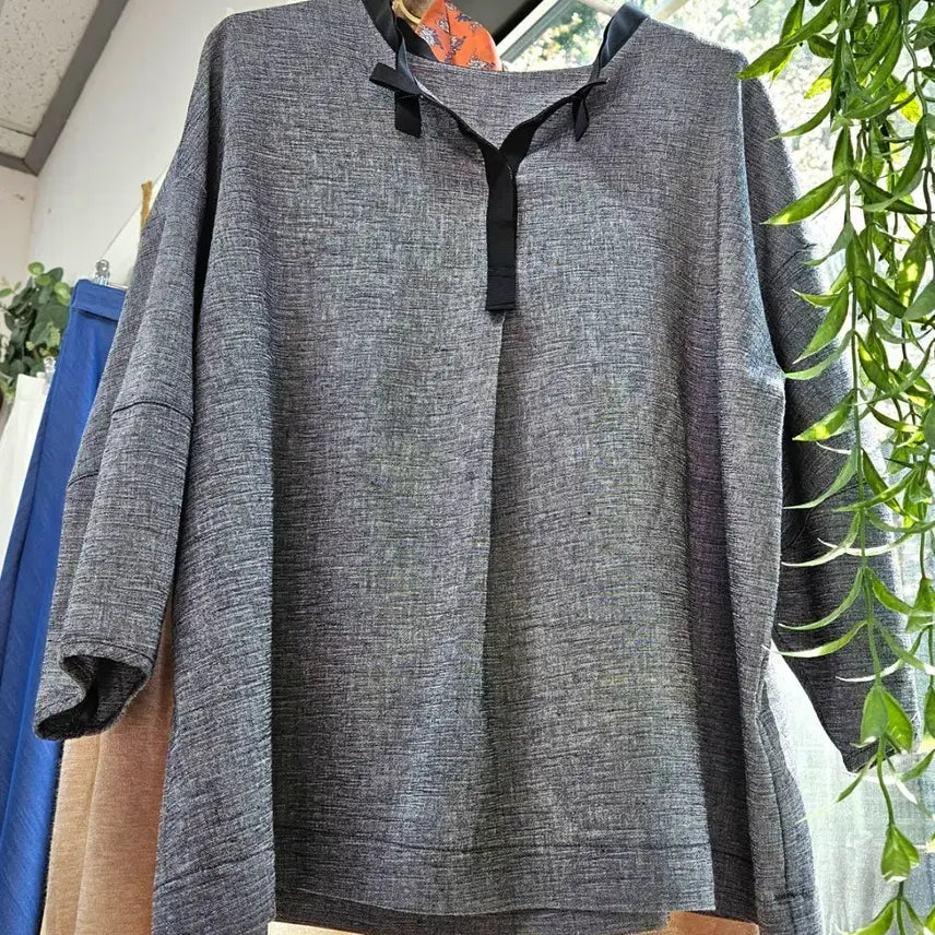 [SOLD OUT] 그레이 7부 블라우스(66~)