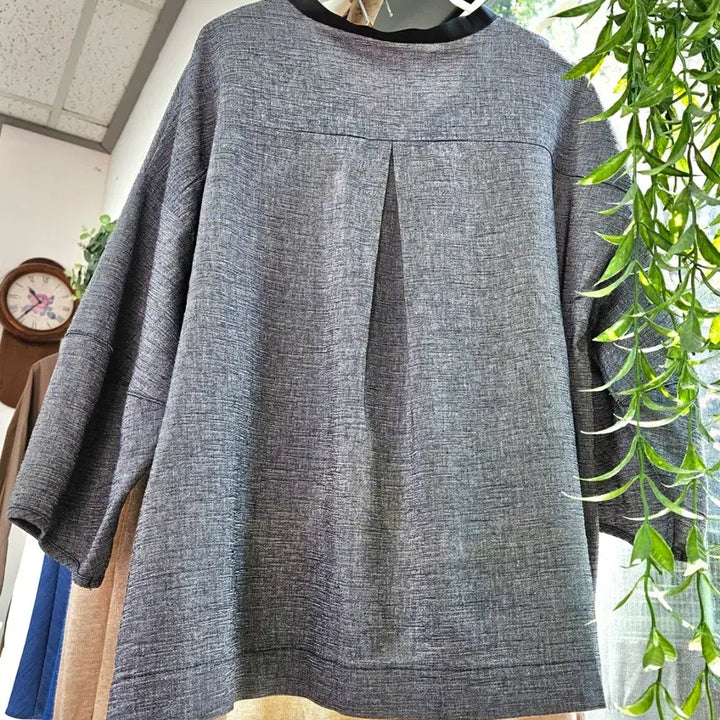 [SOLD OUT] 그레이 7부 블라우스(66~)