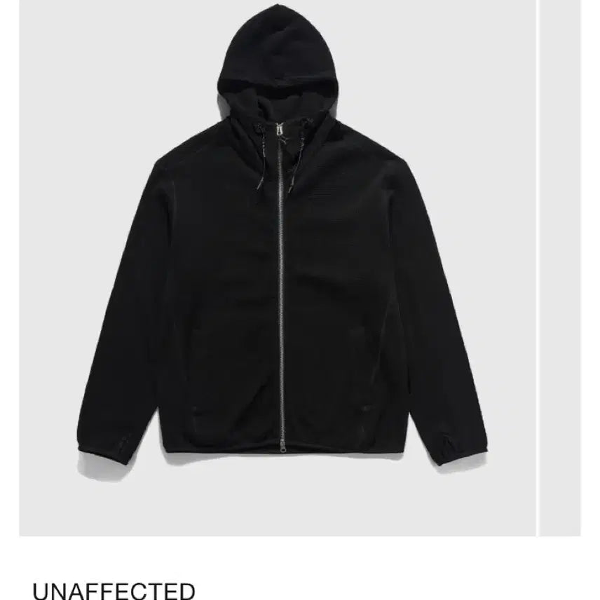 [BUNJANG] Unaffected Waffle Hoodie Zip-up Black L / 26ss 언어펙티드 와플후드집업 블랙 L