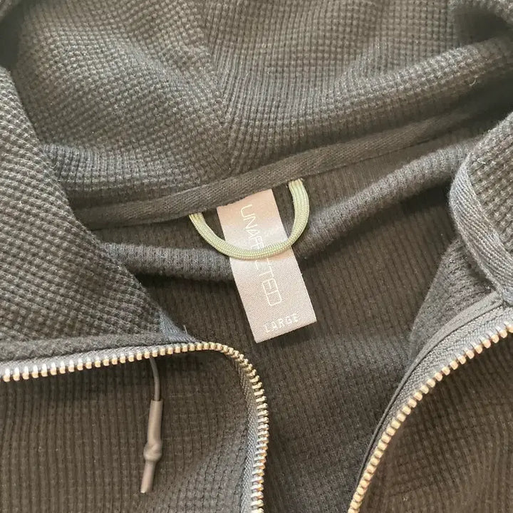 [BUNJANG] Unaffected Waffle Hoodie Zip-up Black L / 26ss 언어펙티드 와플후드집업 블랙 L
