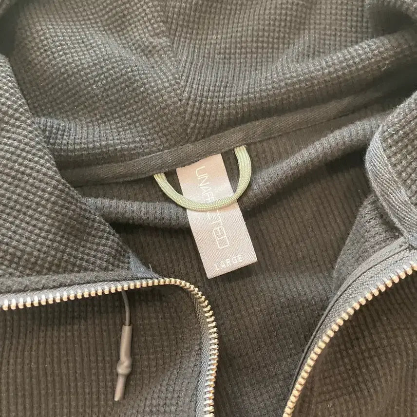 [BUNJANG] Unaffected Waffle Hoodie Zip-up Black L / 26ss 언어펙티드 와플후드집업 블랙 L