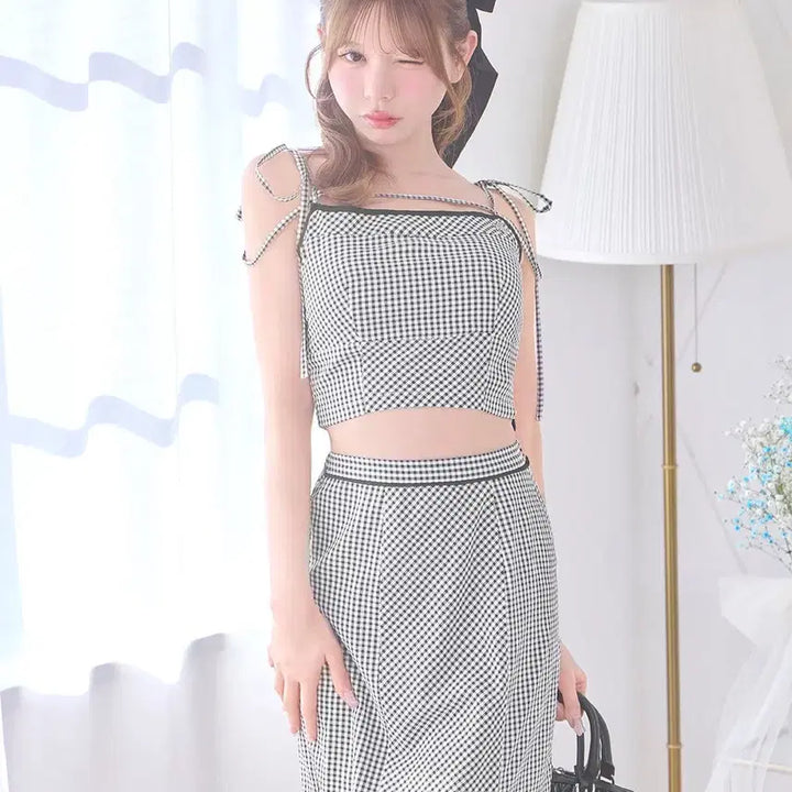 [BUNJANG] Michel Macaron Gingham Piping Set / 미셸마카롱 깅엄 파이핑 셋업