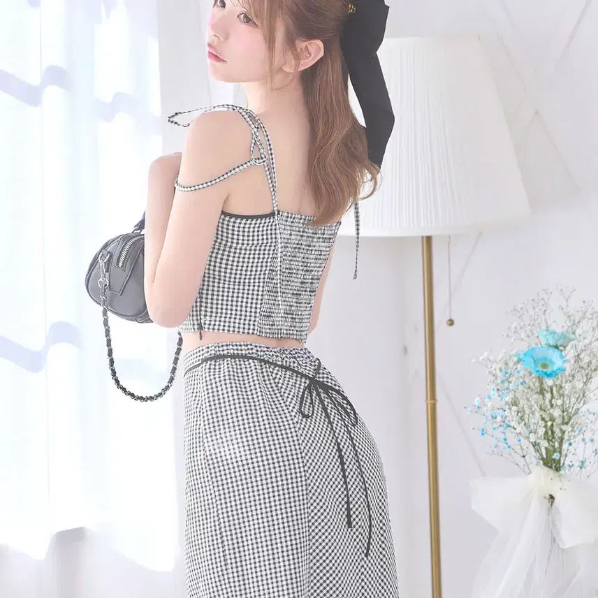 [BUNJANG] Michel Macaron Gingham Piping Set / 미셸마카롱 깅엄 파이핑 셋업